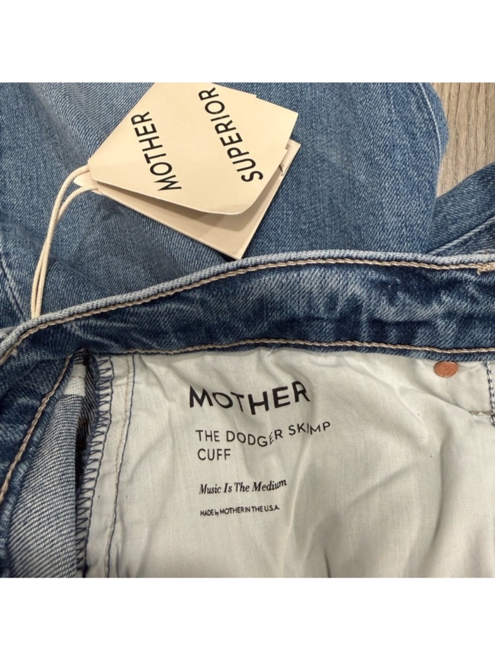 NWT Mother Superior Denim The Dodger Skimp Cuff Jean Music Is The Medium Sz 28 - Picture 6 of 15